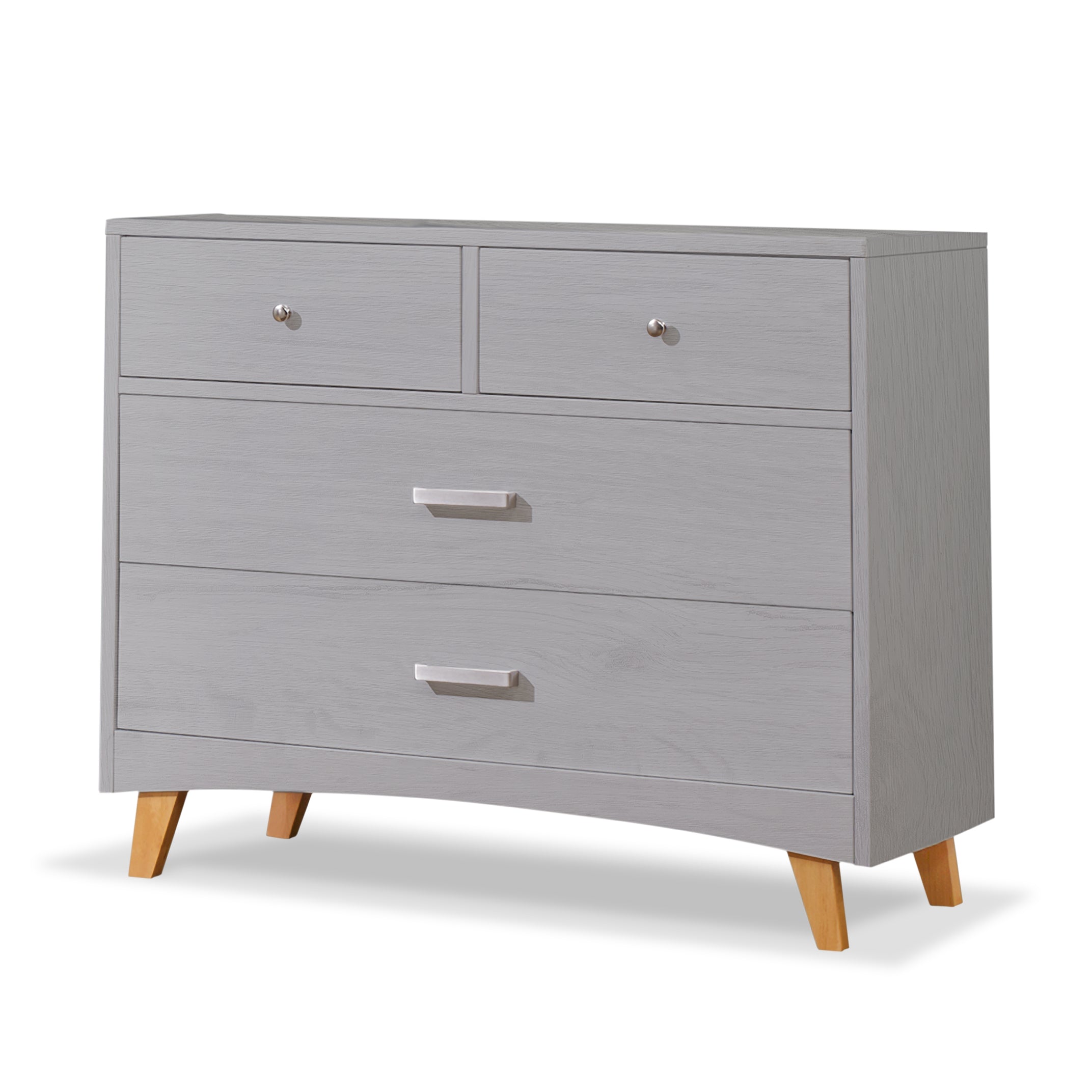 Soho 4 Drawer Dresser - Natural Wood and Weathered Gray
