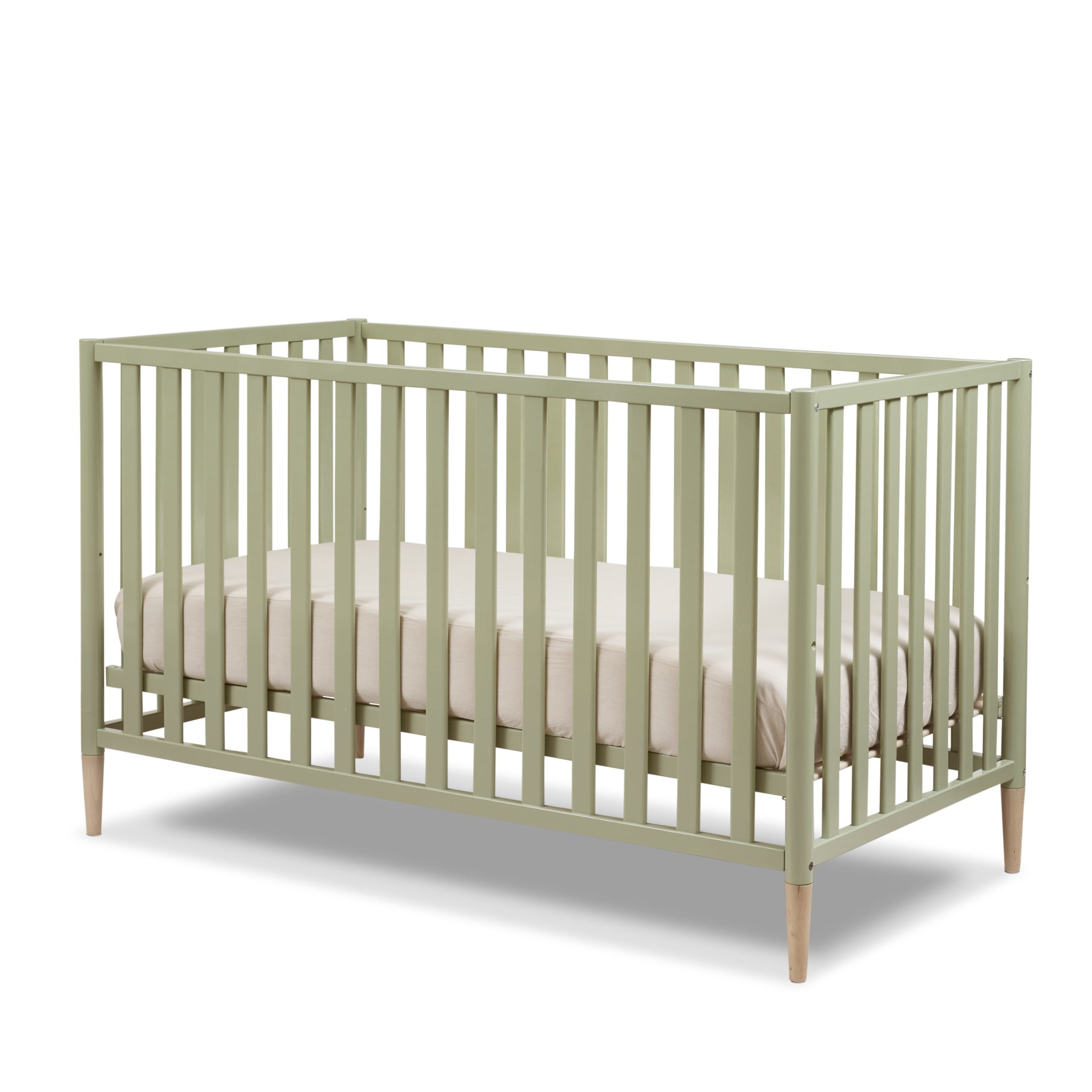 Mia Crib - Sage &amp; Natural Wood