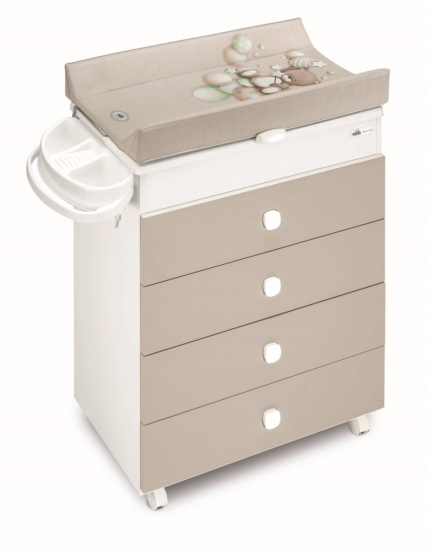 Cassettiera Asia - Natural and White